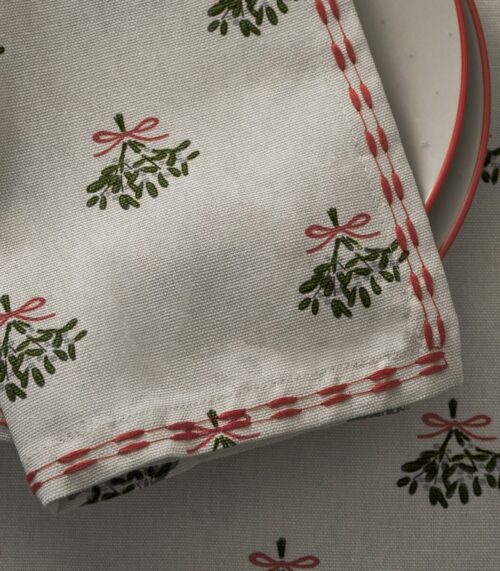 Baumwollserviette-Mistletoe-gestickt-Sophie-Allport-England-Britain-Tours-and-More