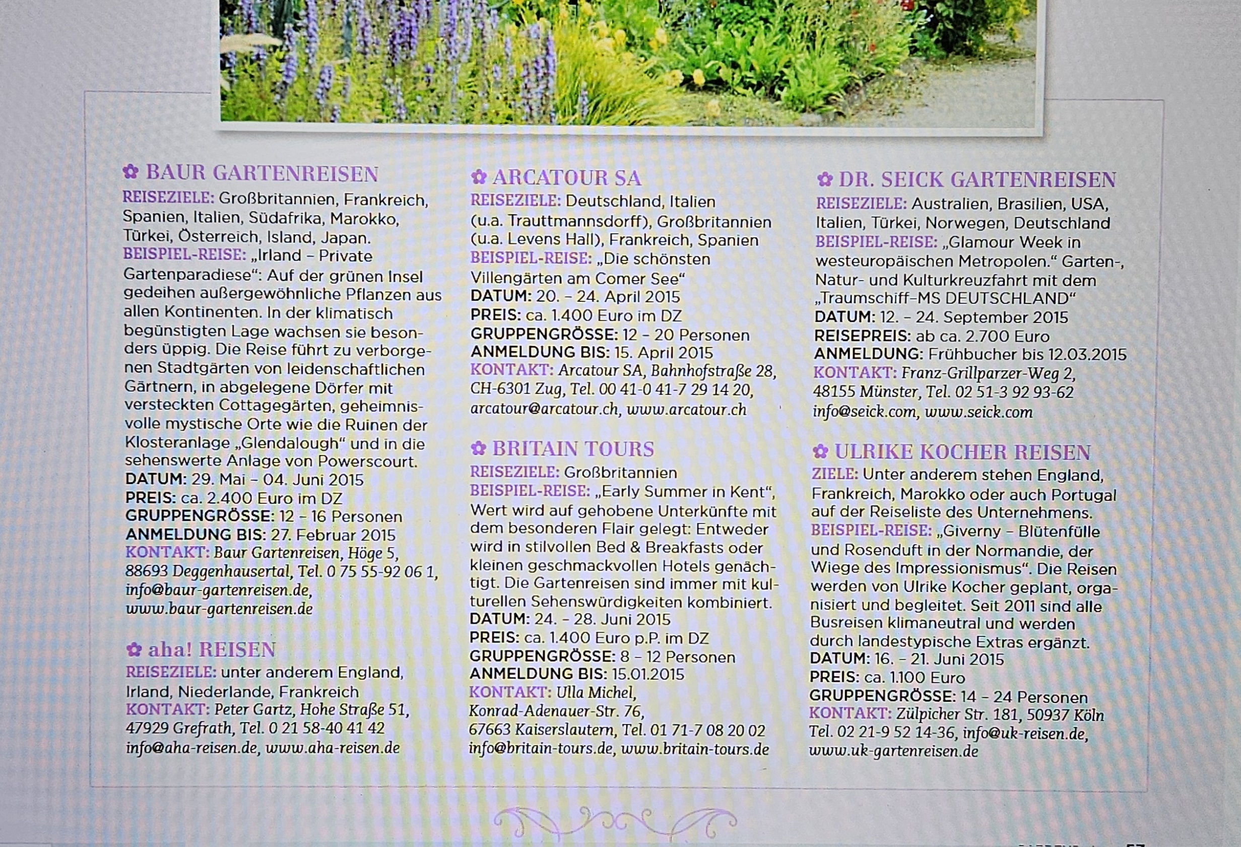 Reiseveranstalter für Englandreisen und Gartenreisen